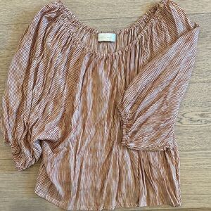 Natalie Martin Ella rust & cream striped top